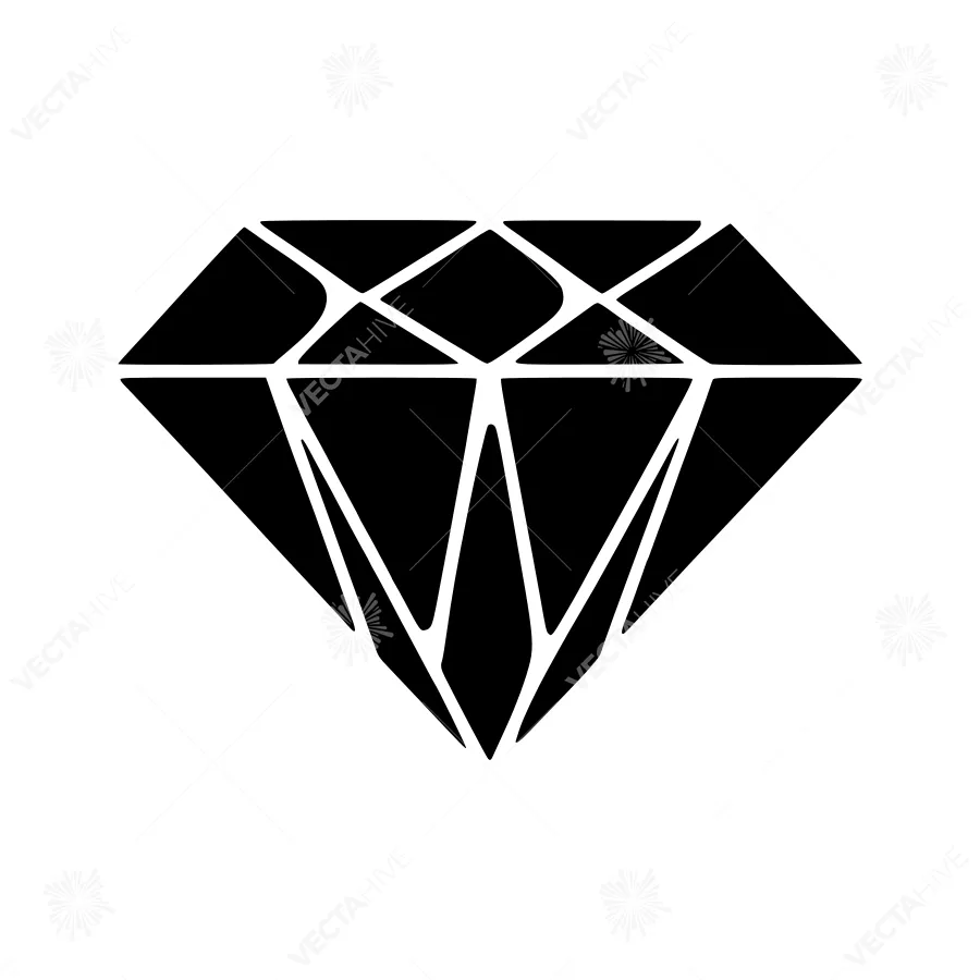 Black Diamond Icon - Vector Graphic