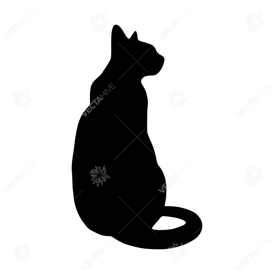 Black Cat Silhouette Vector Illustration