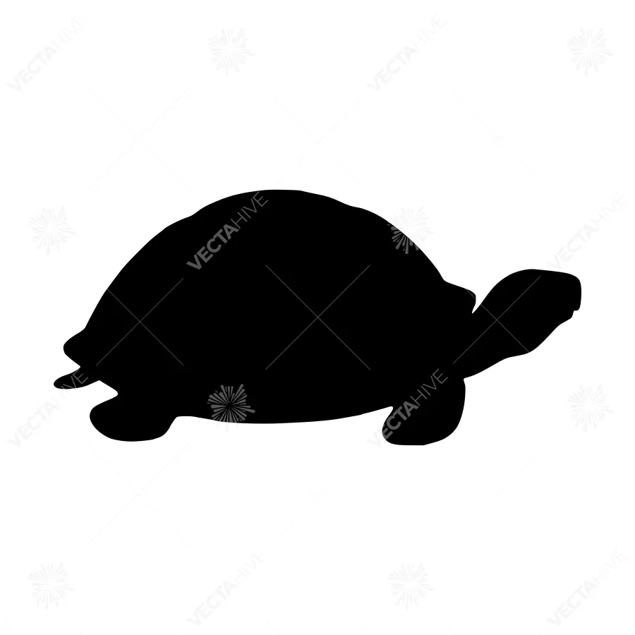 Silhouette Turtle Vector Graphic