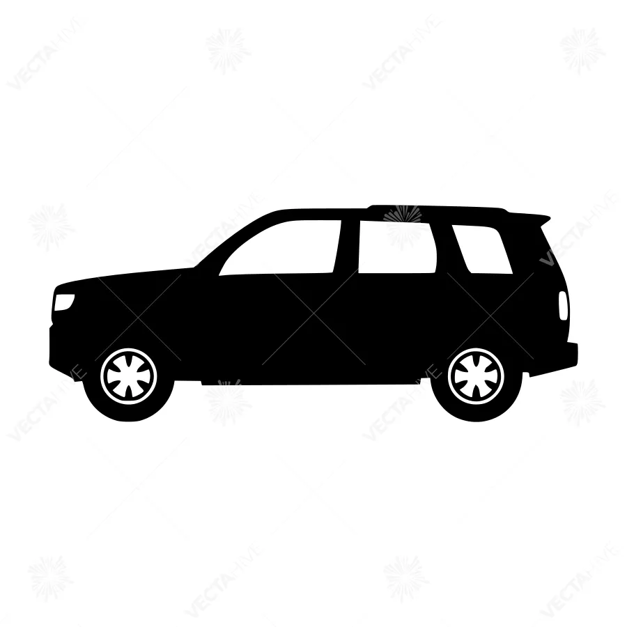 Silhouette SUV Car Icon Vector Illustration