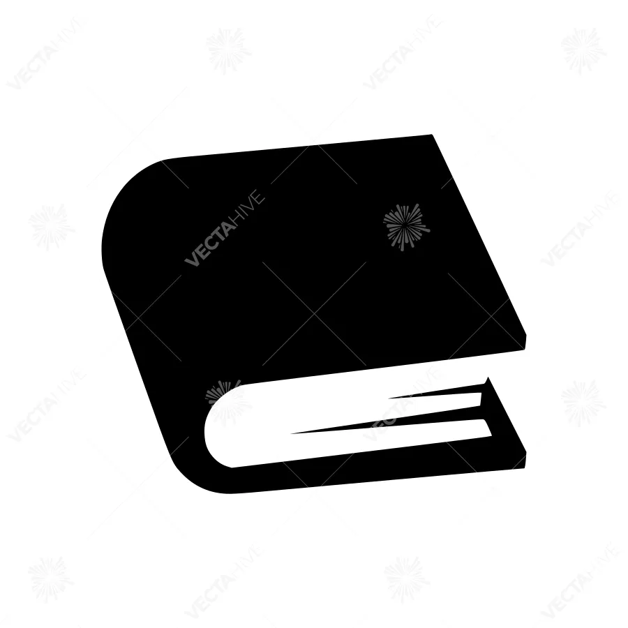 Black Book Icon - Simple Flat Design