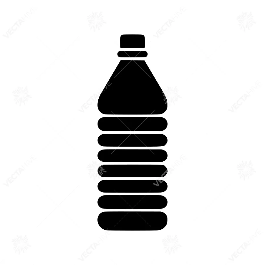 Plastic Water Bottle Icon - Simple Outline