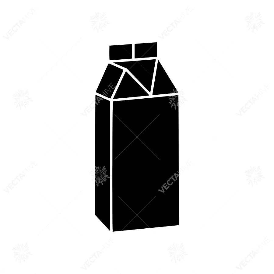 Milk Carton Silhouette - Minimalist Packaging Icon