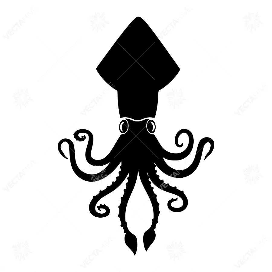 Silhouette Octopus Graphic Design Vector