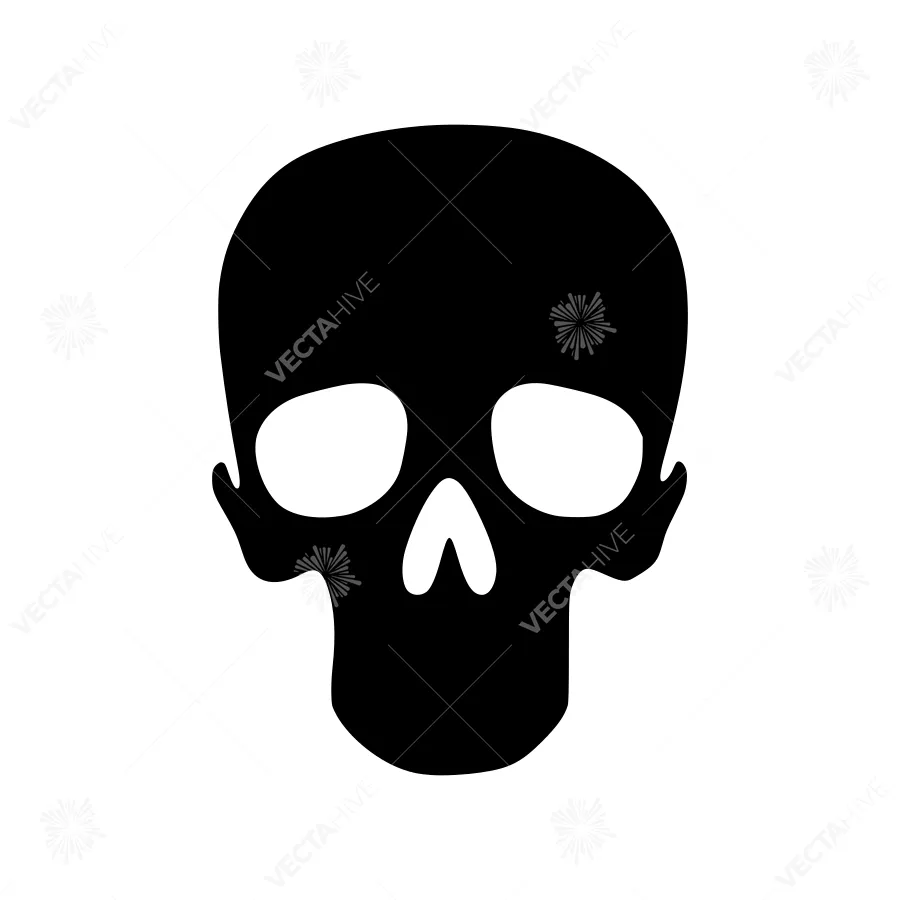 Black Skull Icon - Vector Illustration
