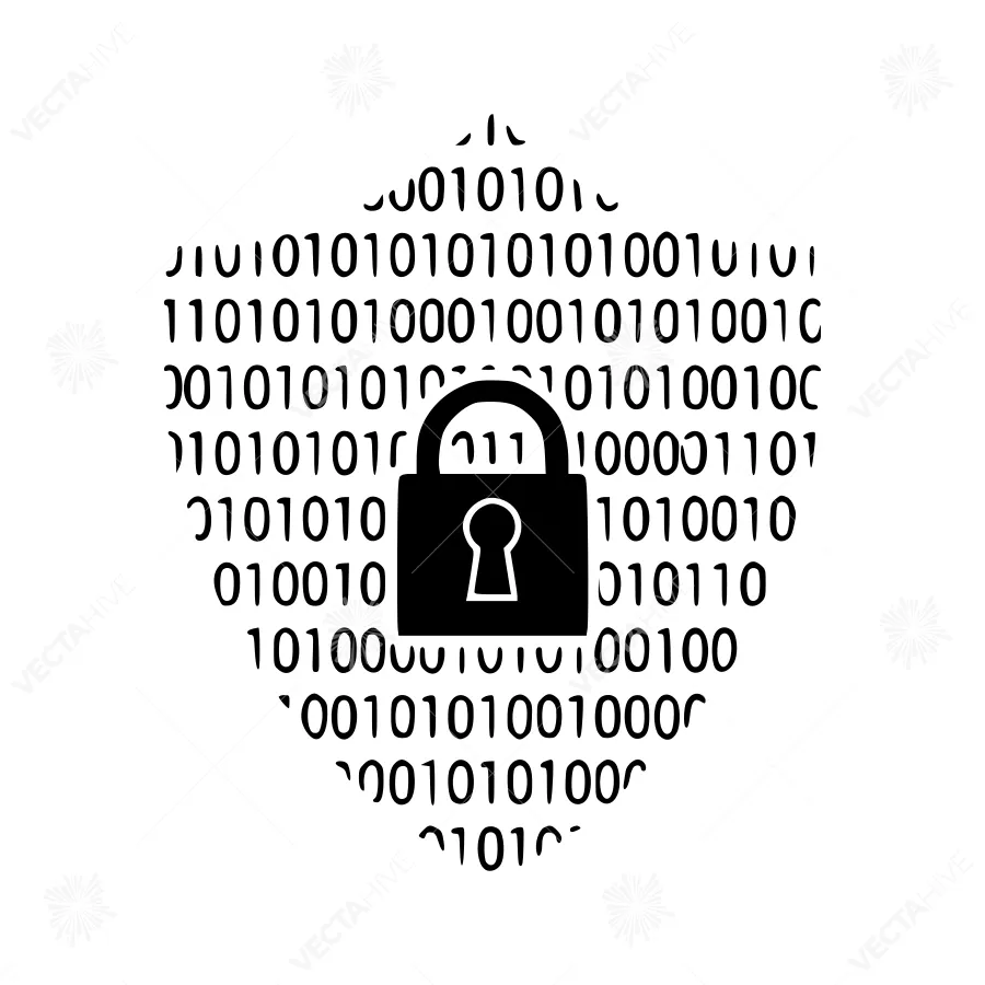 Digital Lock - Binary Code Security Icon