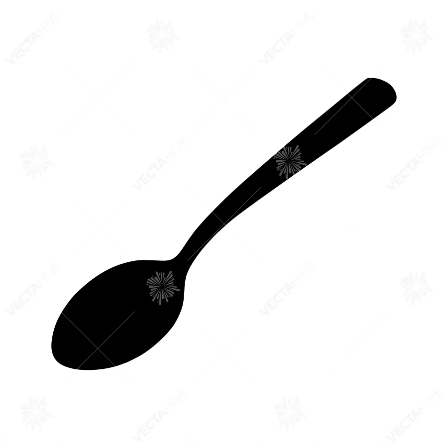 Silhouette Spoon Icon - Minimalist Vector