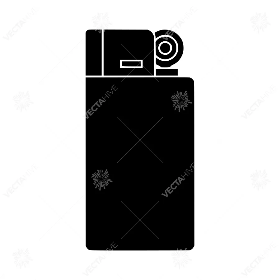 Minimalist Camera Icon - Black on White