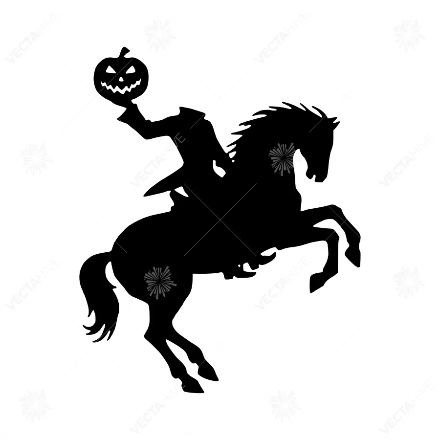 Skeleton Horse Rider Halloween Silhouette