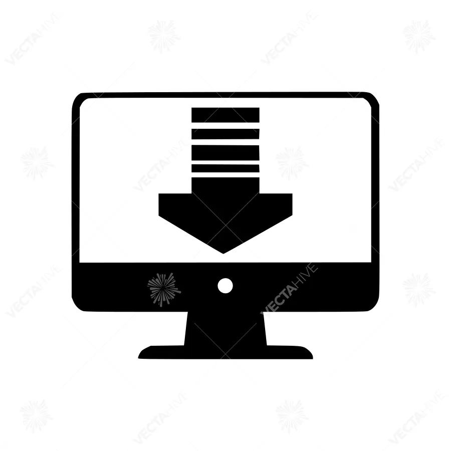 Download Icon - Computer & Arrow