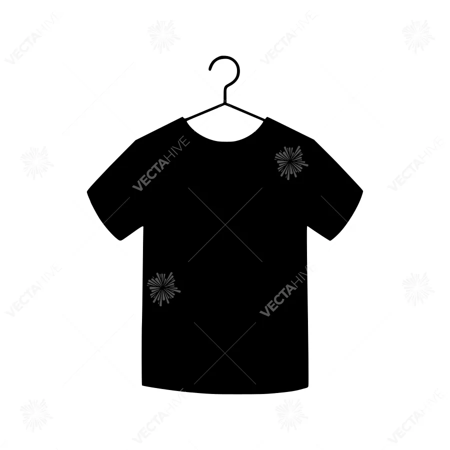 Black T-Shirt on Hanger - Minimalist Icon