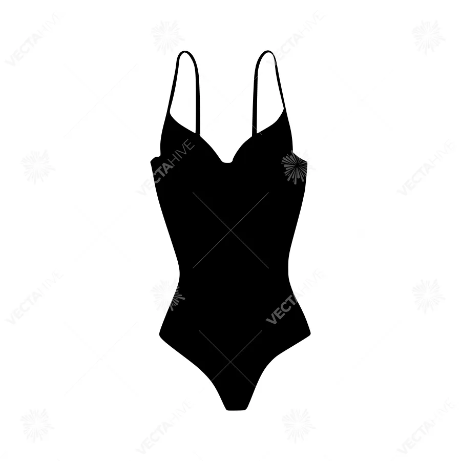 Silhouette Swimsuit - Black Outline