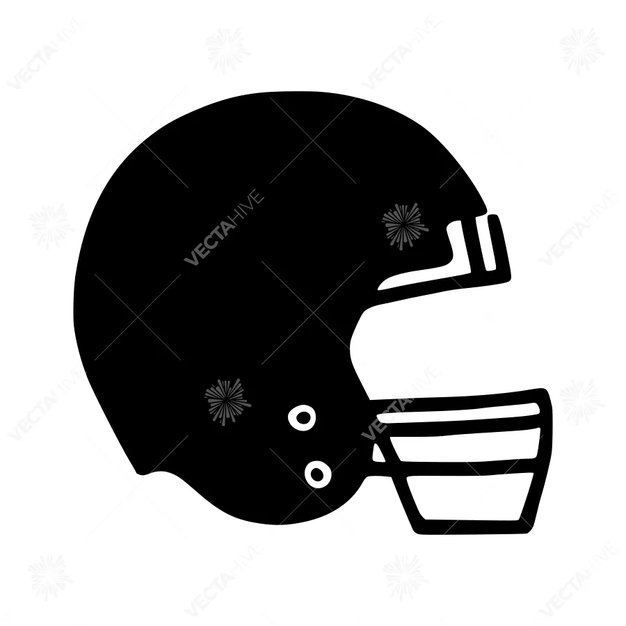 Black Football Helmet Silhouette Icon