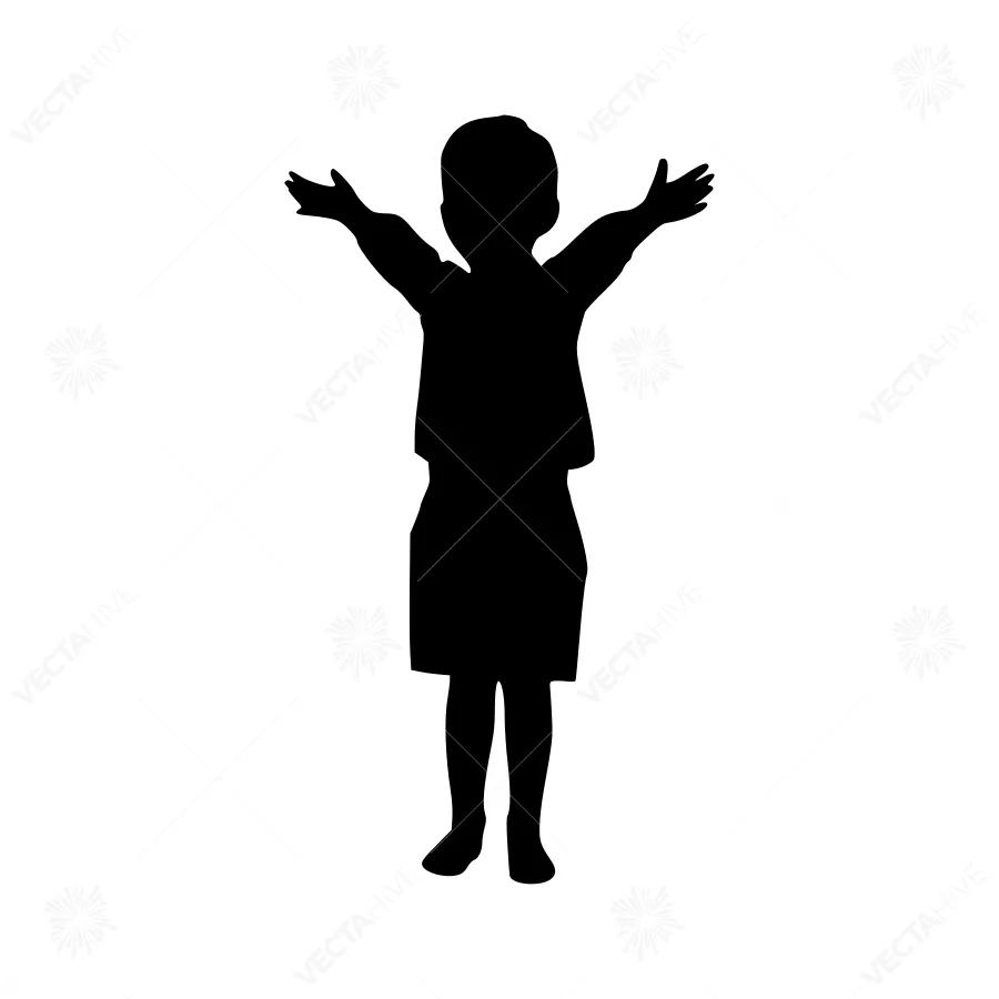 Silhouette Child Joyful Celebration
