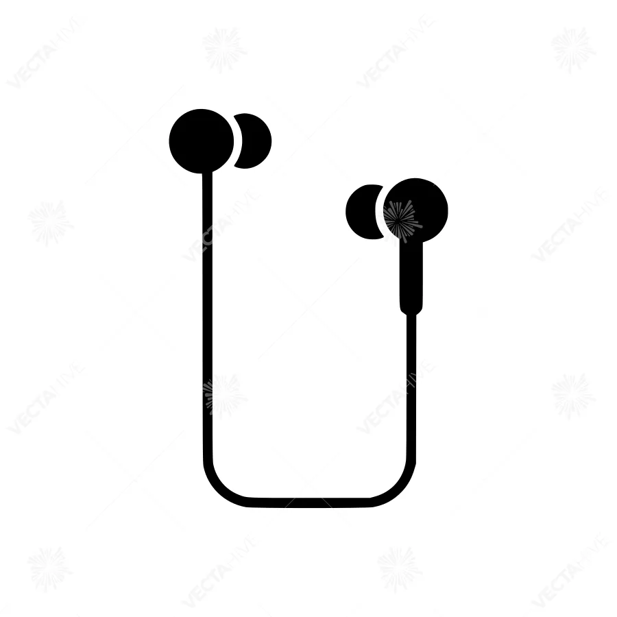 Wireless Earbuds Icon - Simple Line Art