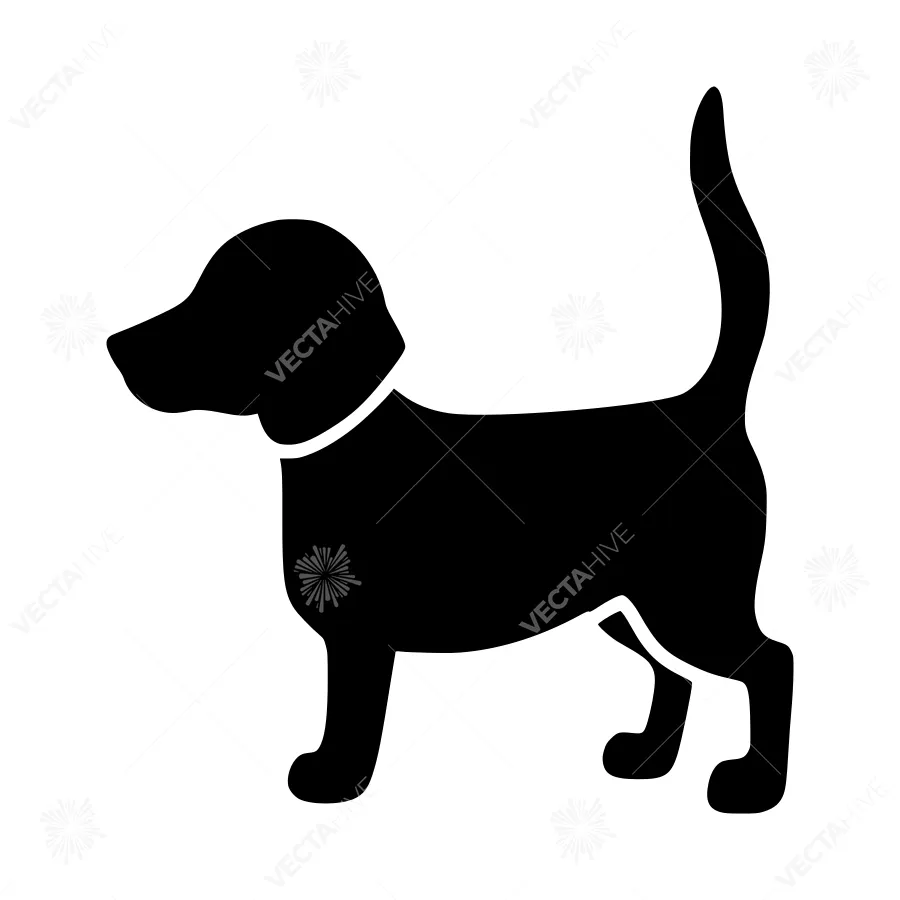 Beagle Silhouette Icon - Vector Illustration