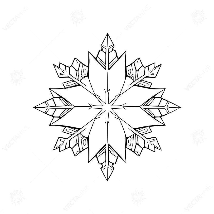 Black and White Snowflake Graphic