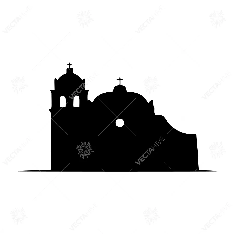 Black Church Silhouette - Minimalist Design