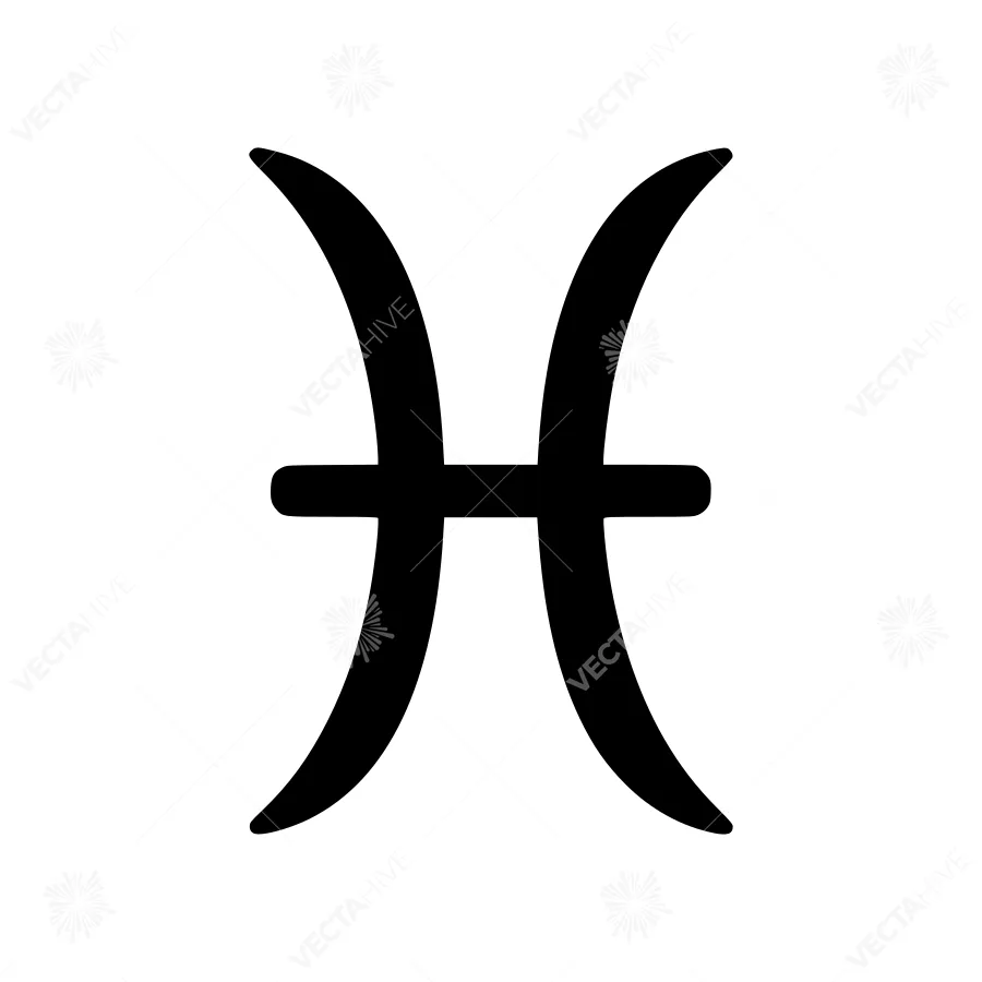 Zodiac Sign Pisces Symbol - Vector Illustration