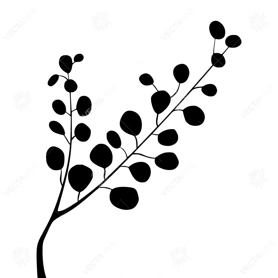 Minimalist Black Branch Silhouette