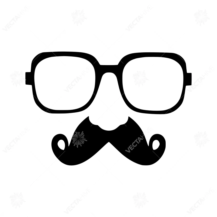 Black Glasses & Moustache Icon