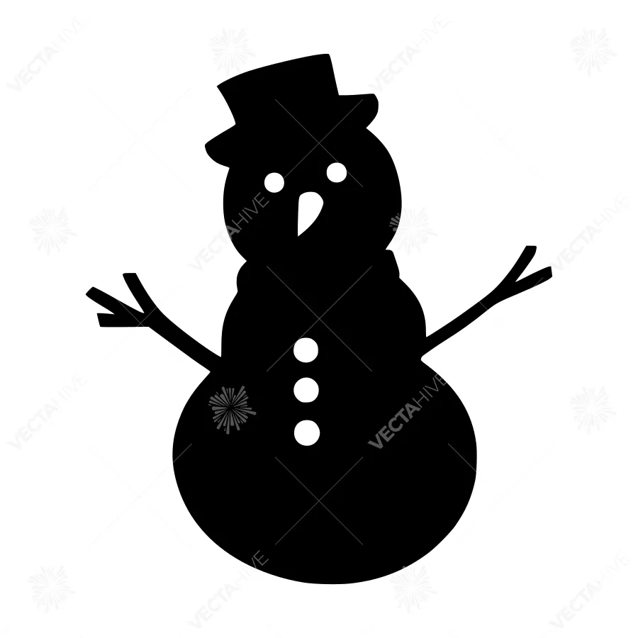 Silhouette Snowman Christmas Icon