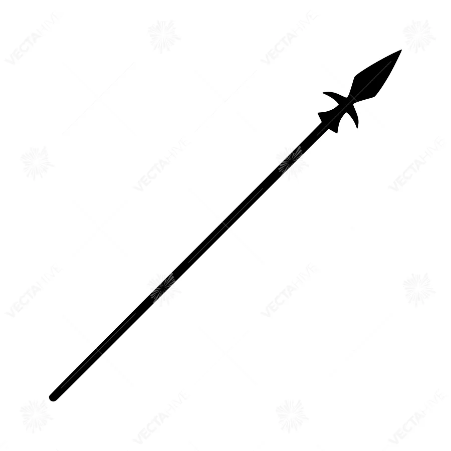 Black Spear Silhouette Vector Icon