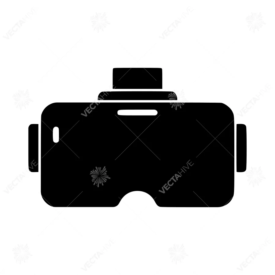 VR Headset Icon - Black Silhouette