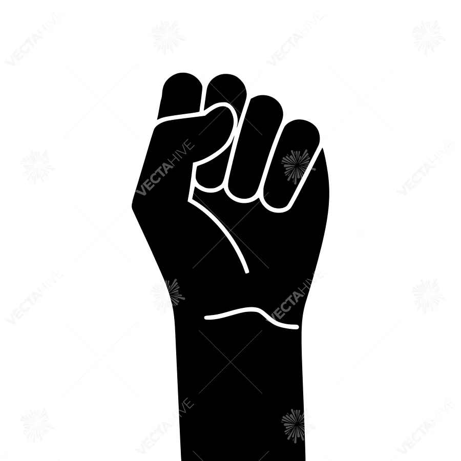 Black Fist Silhouette Vector Illustration