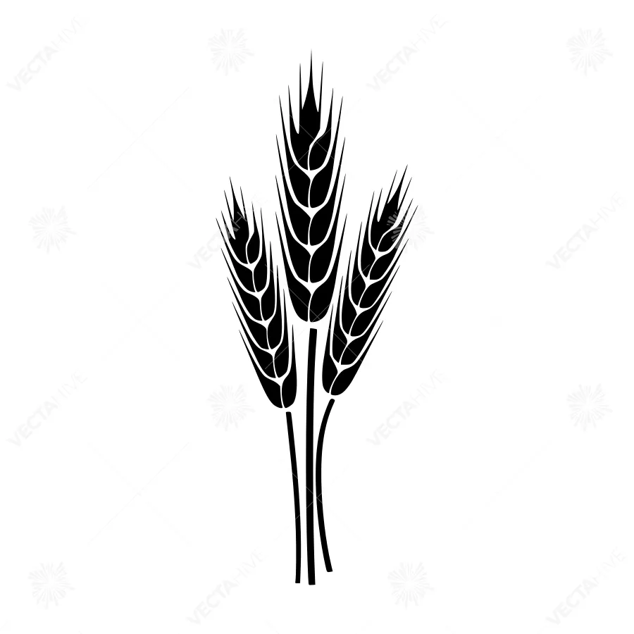 Wheat Stalks Silhouette Vector Illustration