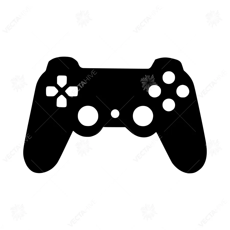Gaming Controller Icon - Black Silhouette