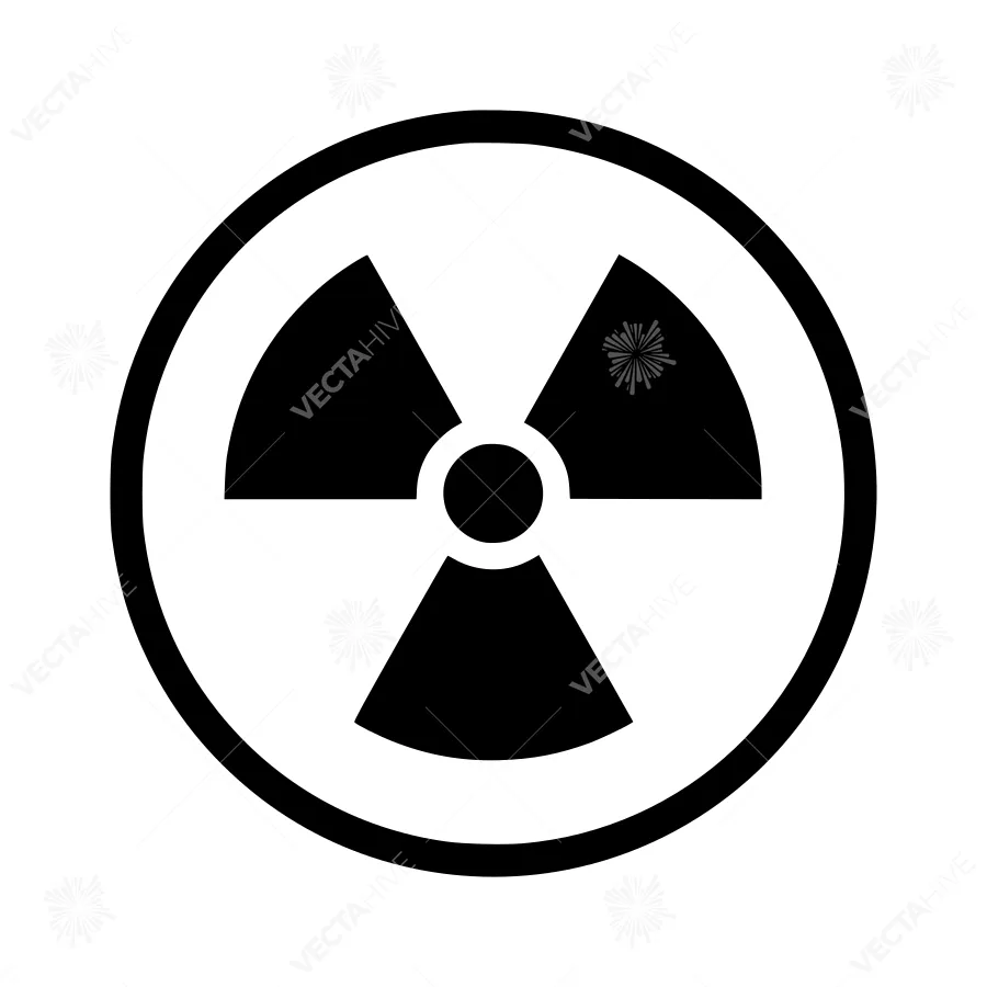 Radioactive Symbol Icon - Black & White