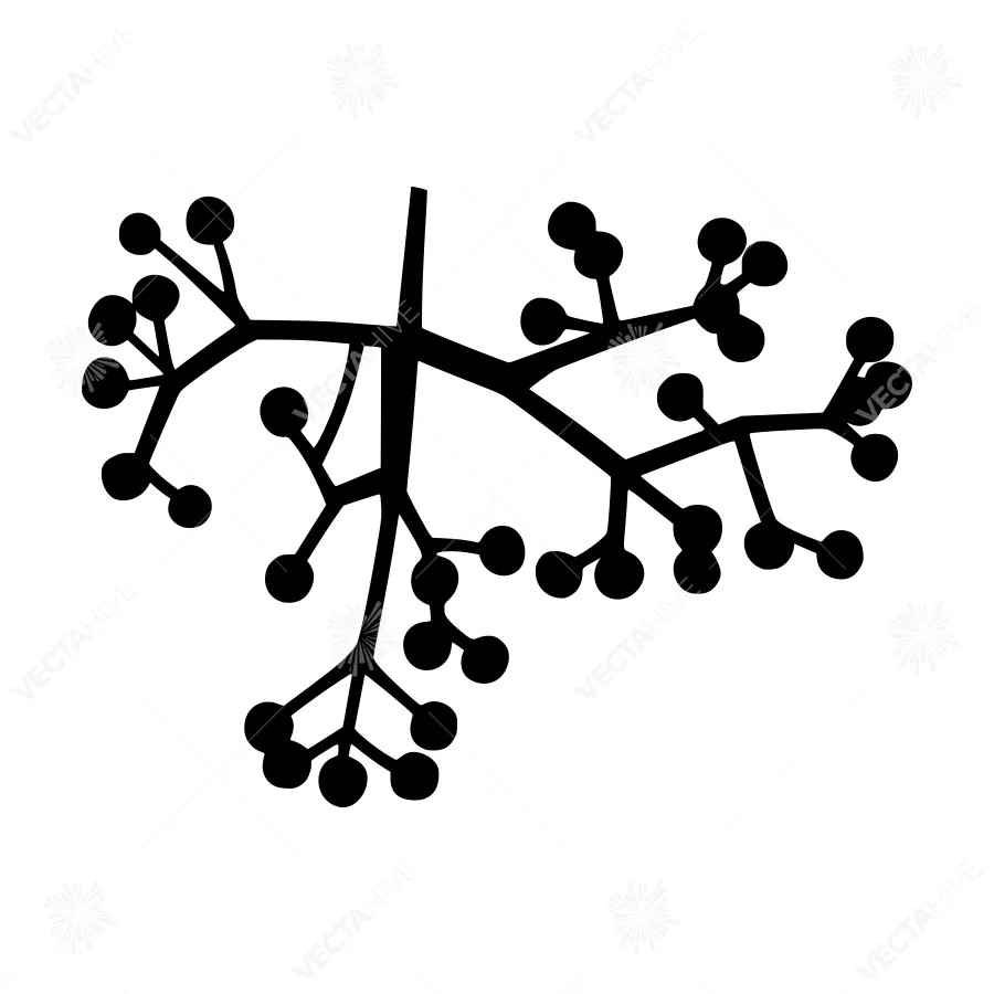 Minimalist Branch Icon - Black Outline