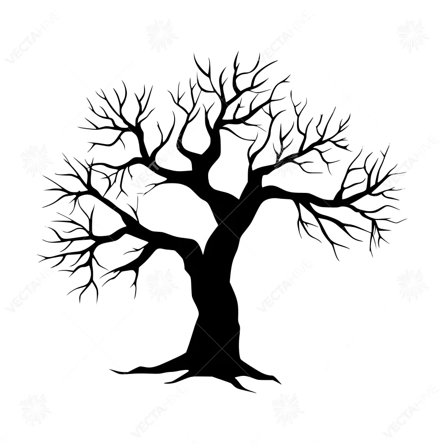 Silhouette Tree - Minimalist Black Tree