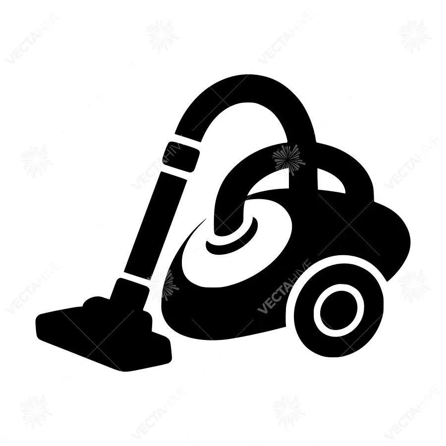 Vacuum Cleaner Icon - Black Silhouette