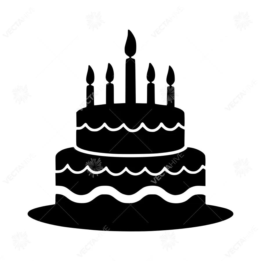 Black Cake Icon - Birthday Celebration