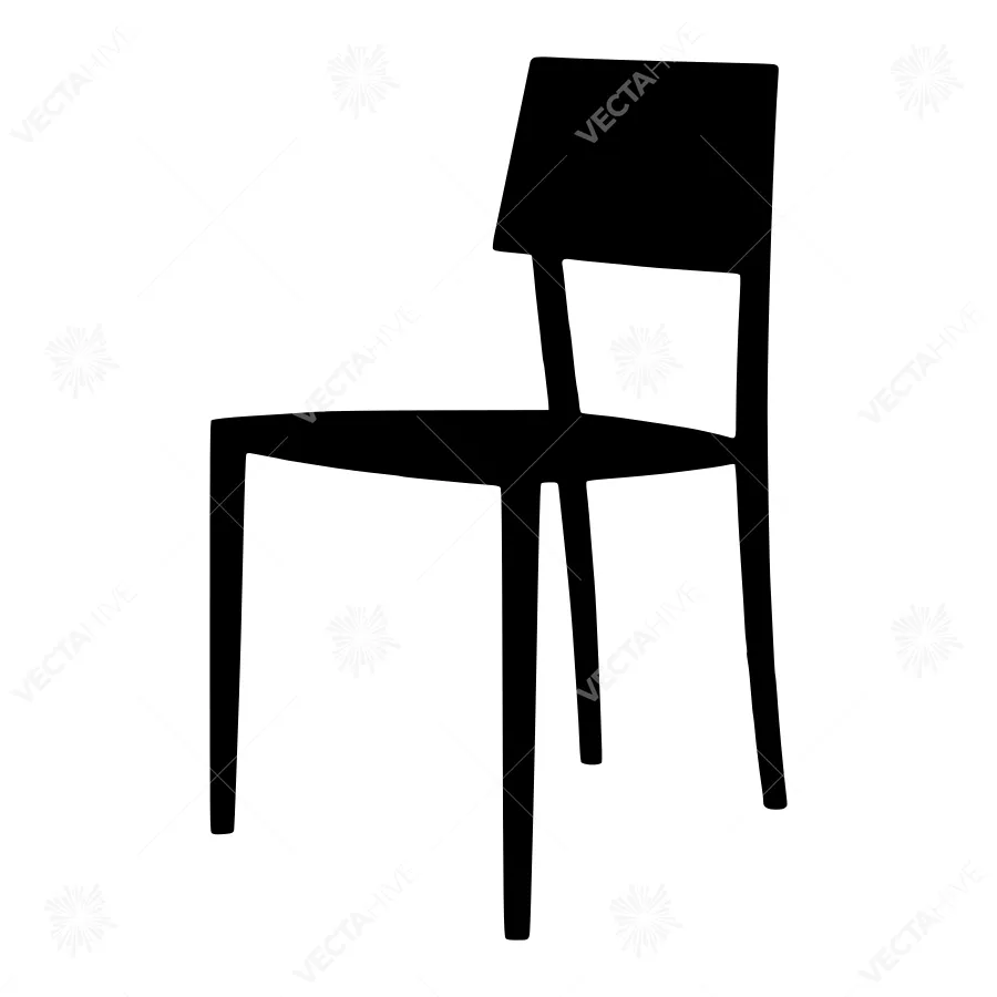 Black Chair Silhouette Vector Illustration