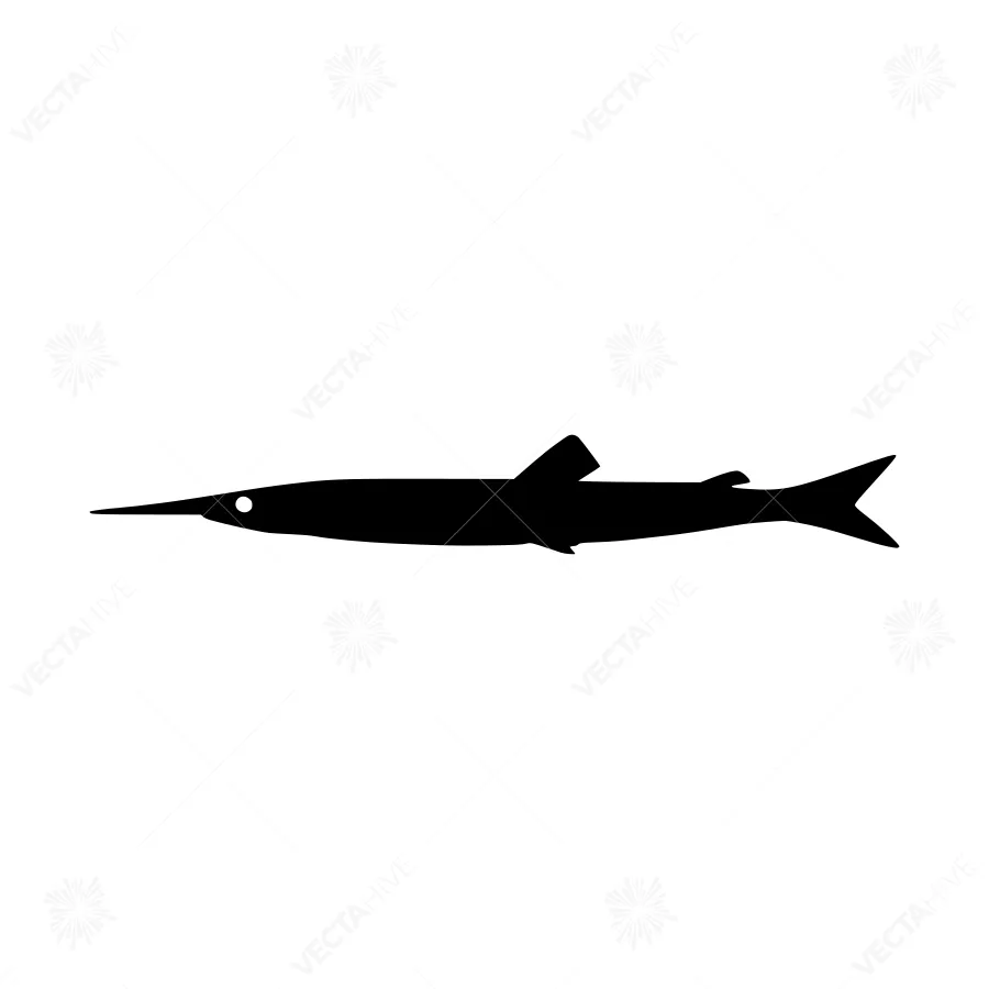 Black Fish Silhouette Vector Icon