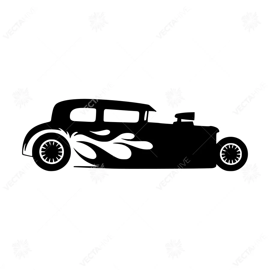 Vintage Hot Rod Silhouette