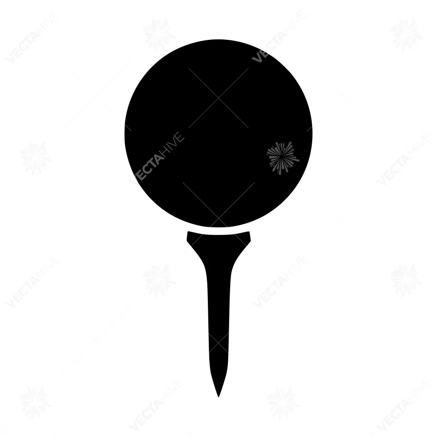 Golf Tee Icon - Simple Silhouette