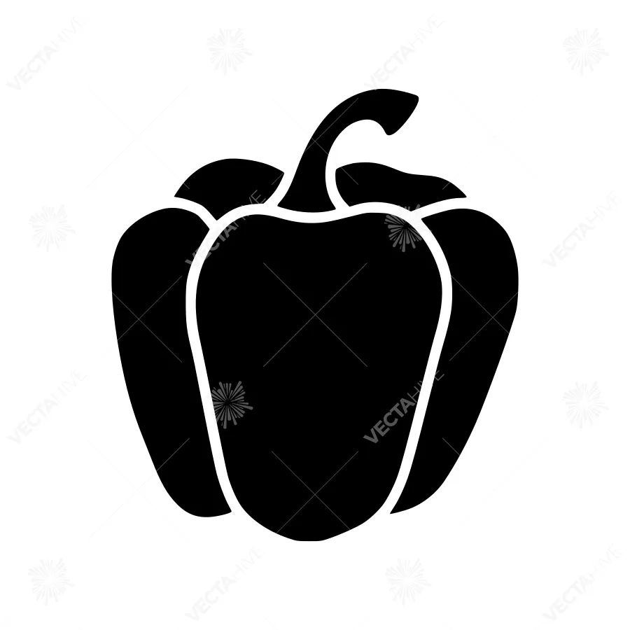 Pepper Icon - Simple Black Silhouette