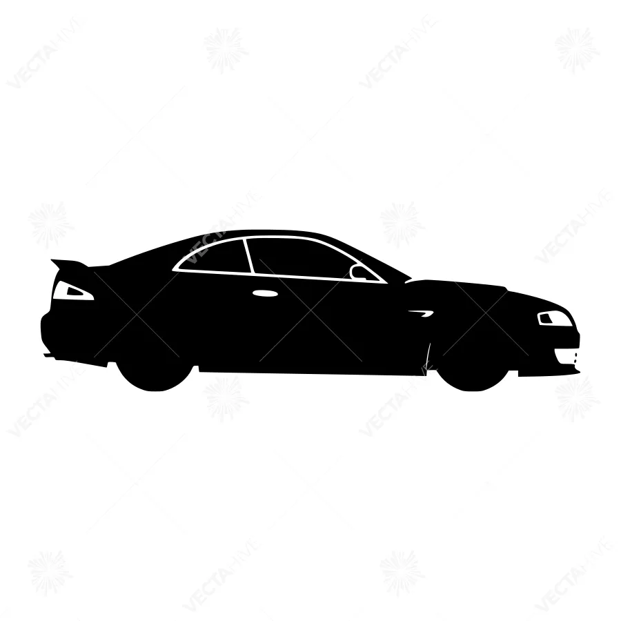 Black Car Silhouette Vector Illustration