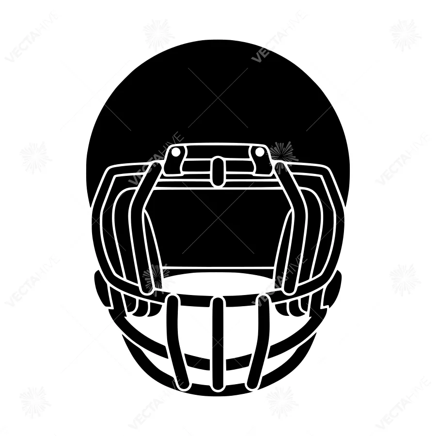 Silhouette Football Helmet - Minimalist Design