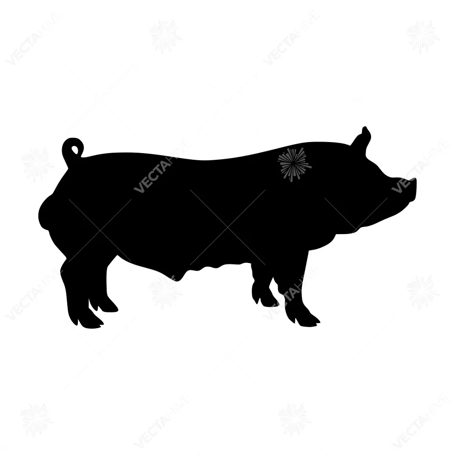 Pig Silhouette Vector Illustration