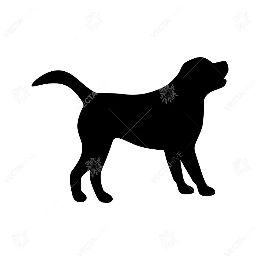 Black Dog Silhouette Vector Illustration