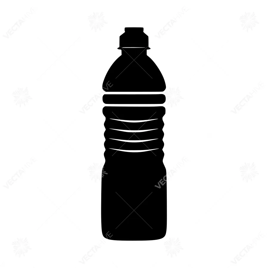 Plastic Water Bottle Silhouette Icon