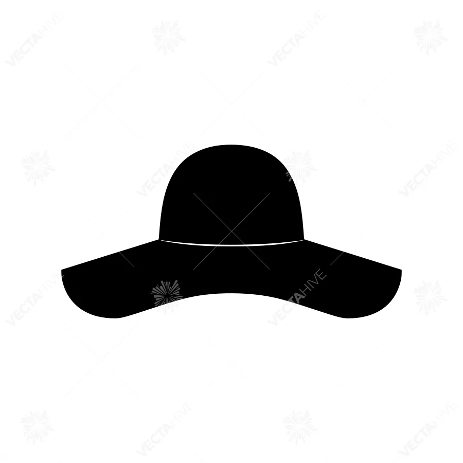 Black Straw Hat Silhouette Icon