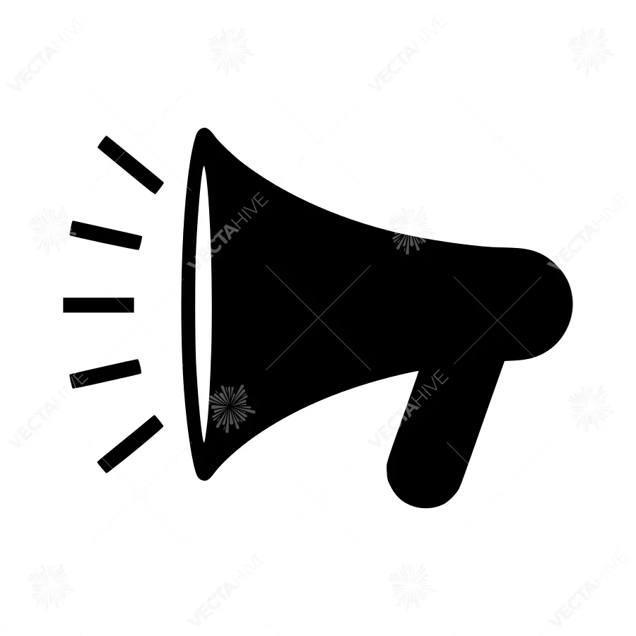 Black Megaphone Icon - Vector Illustration