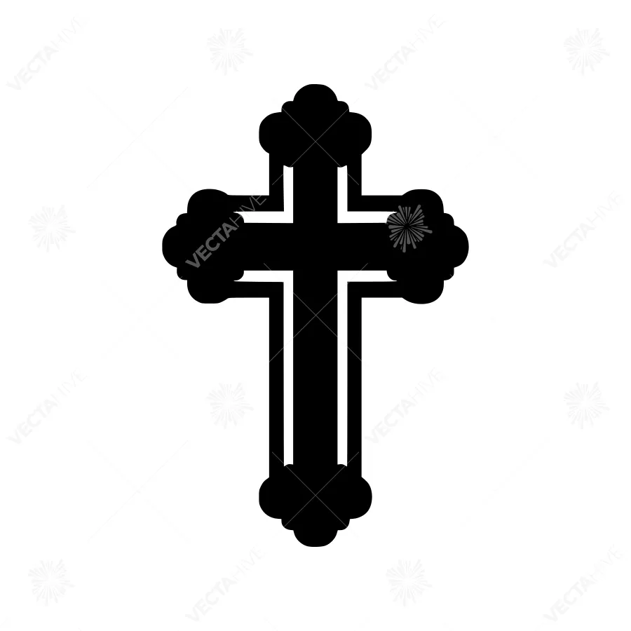 Black Cross Icon - Religious Symbol Vector