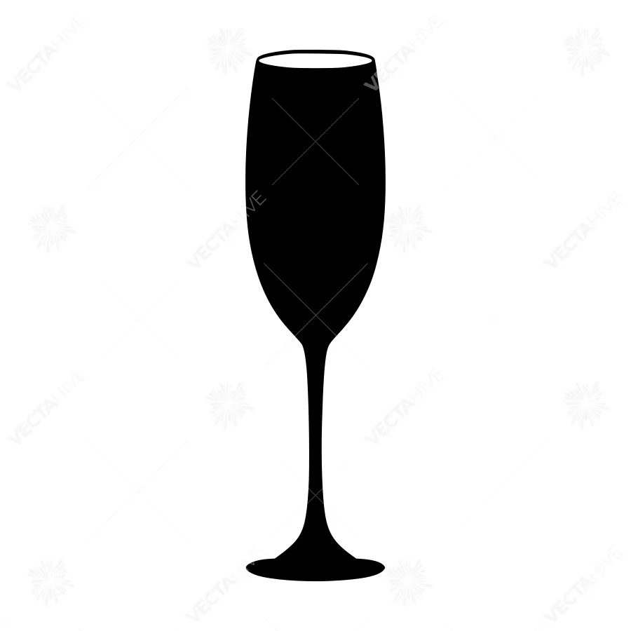 Elegant Champagne Flute Silhouette